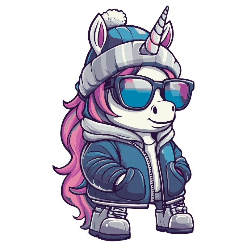Einhorn Winter Comic