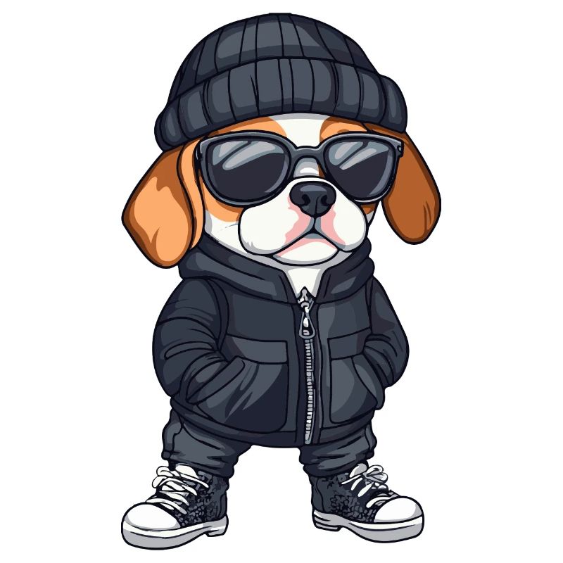 Beagle Dog Winter Comic