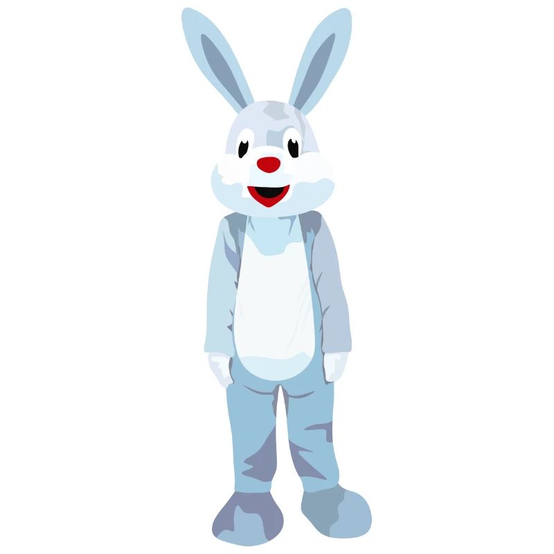 Blue hare with red nose