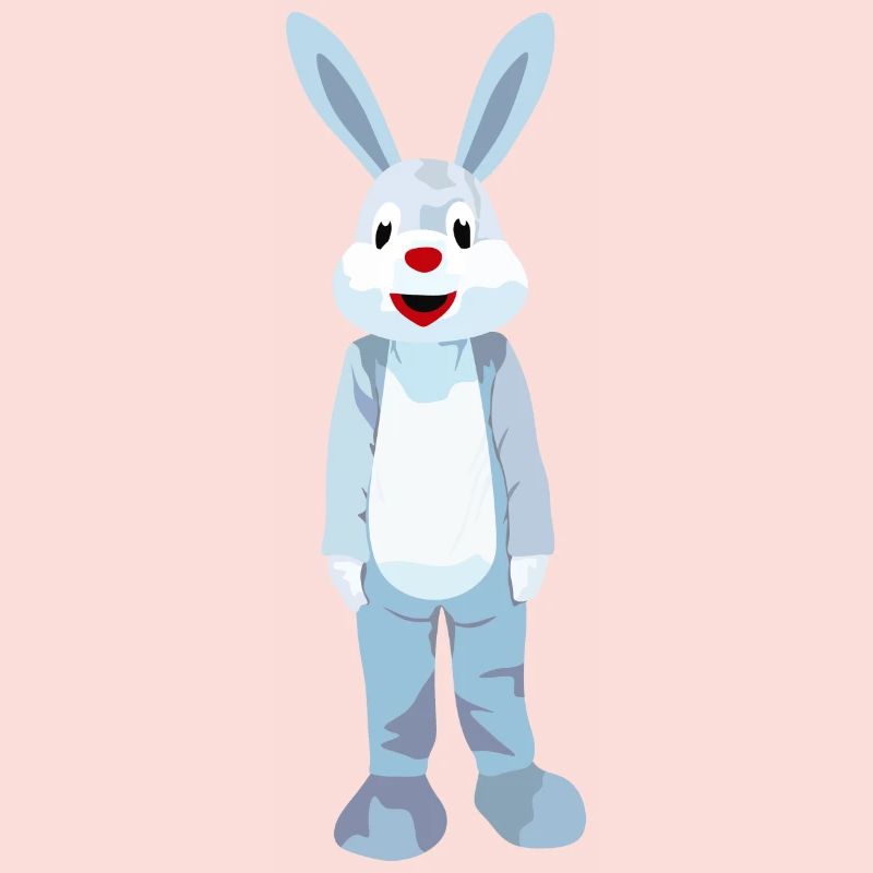 Blue hare with red nose