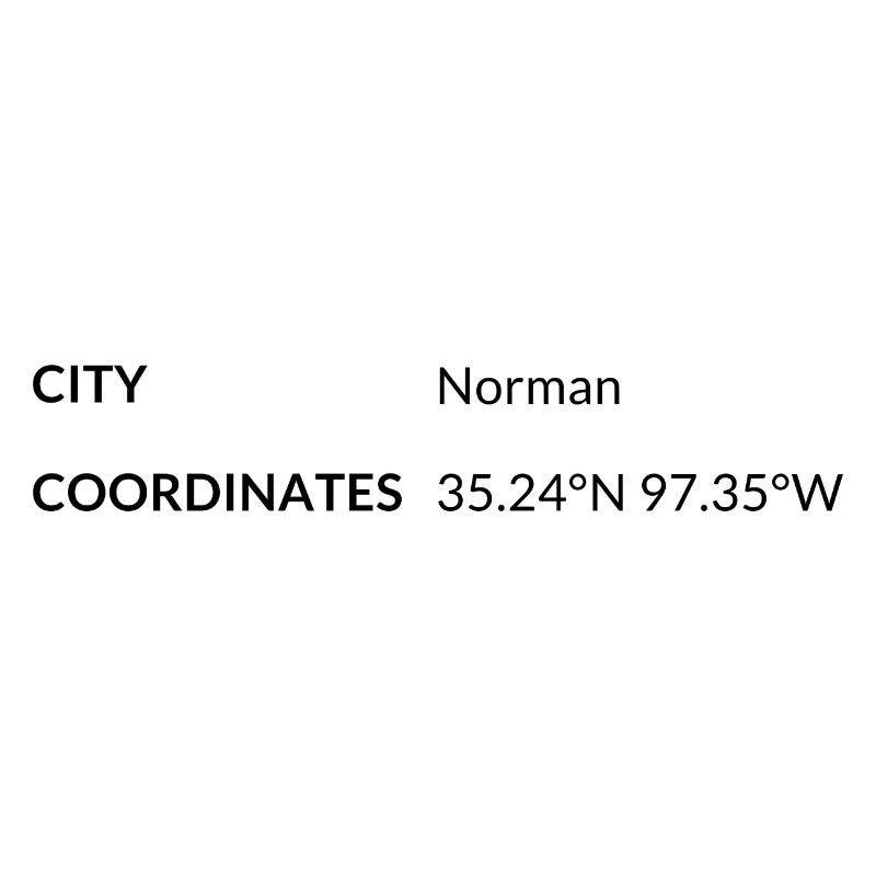 les coordonnées de Norman, Oklahoma, États-Unis