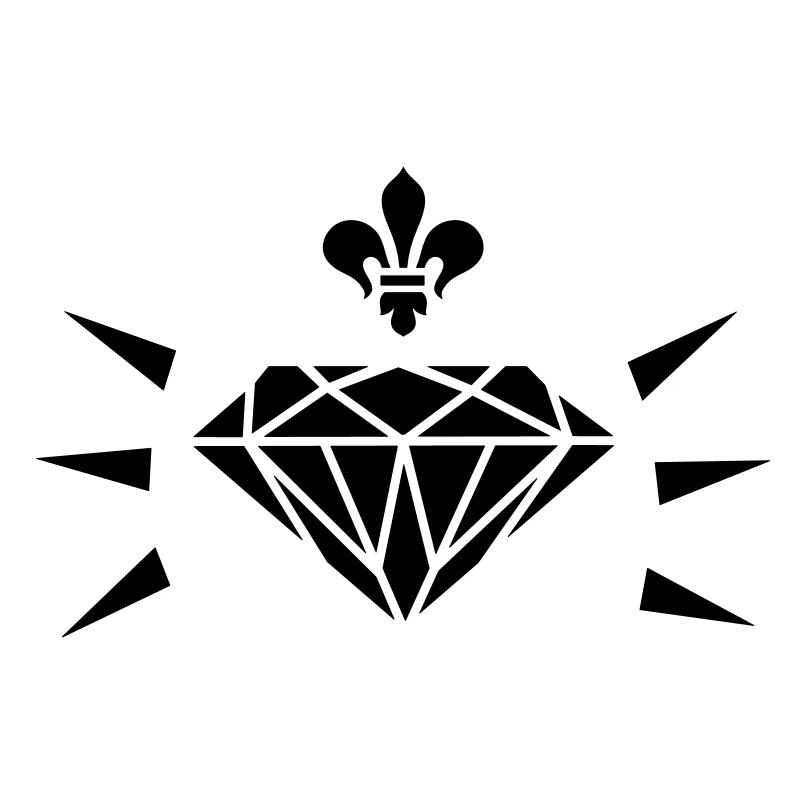 Diamant de lys / diamant avec fleur de lis (1c)