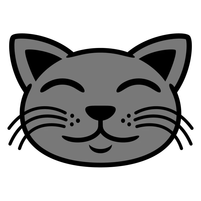 Graue Katze Gesicht glücklich
