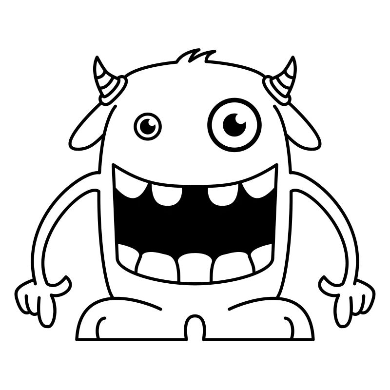 Monstre drôle avec des cornes
