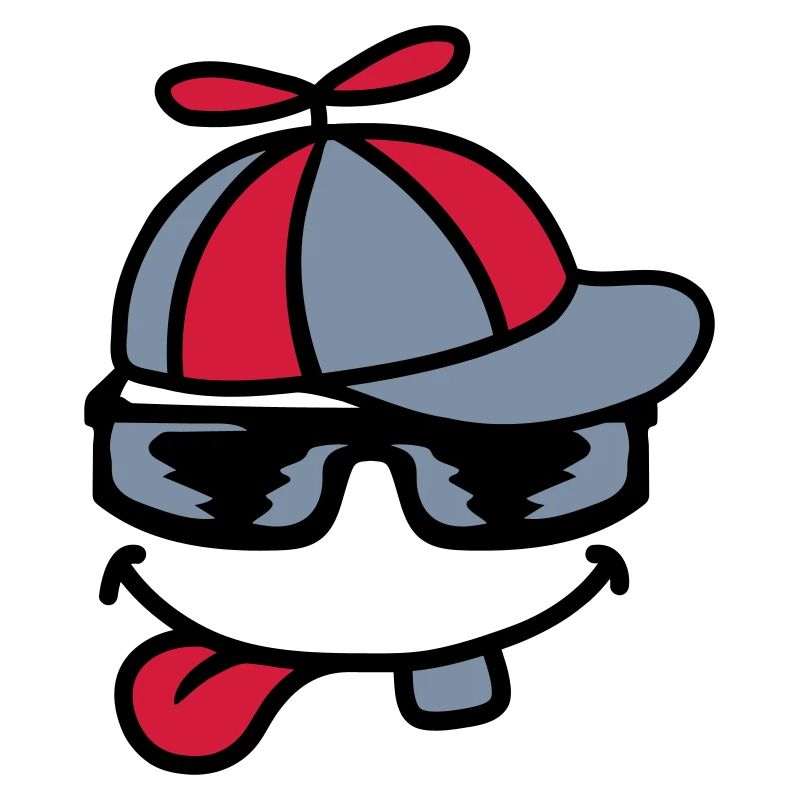 Comic Gesicht Propellermütze Windrad