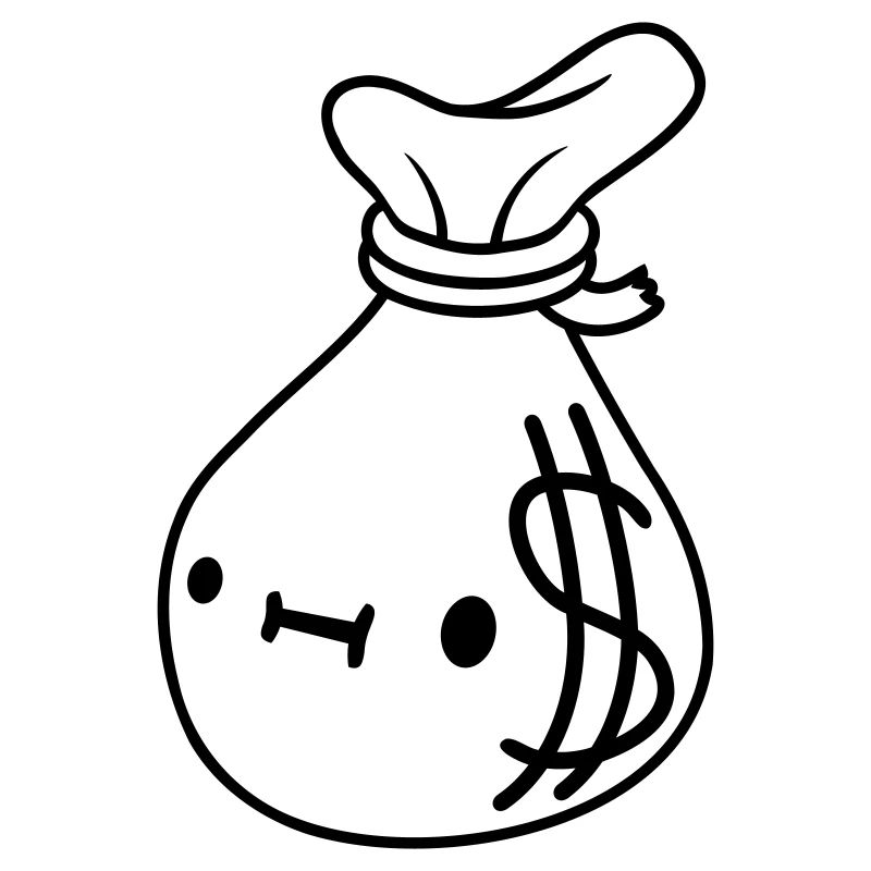 Comic Gesicht Geld Sack