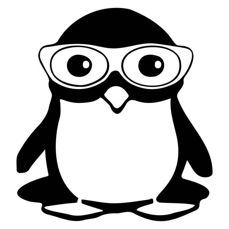Penguin with glasses, vector illustration