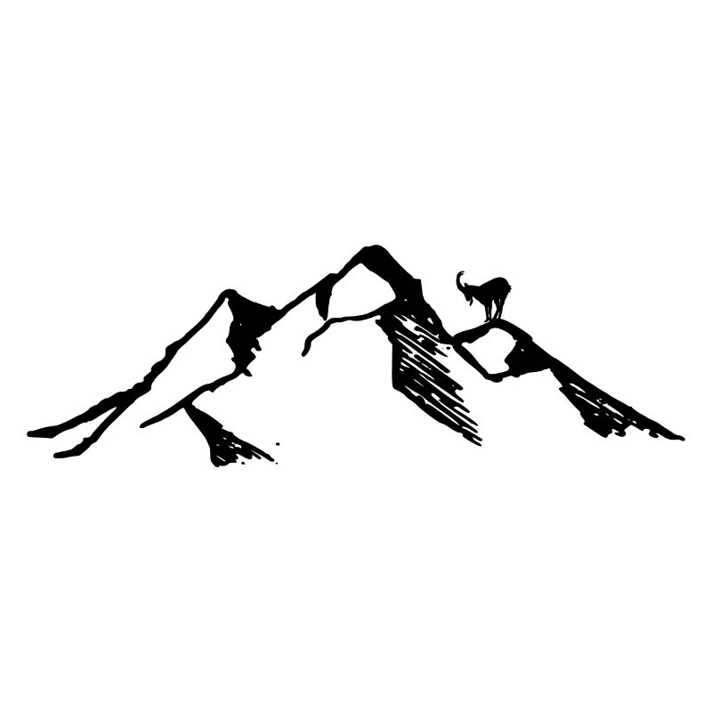 Berg mit Steinbock