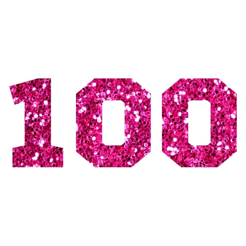 Numéro 100 paillettes rose - 100e anniversaire