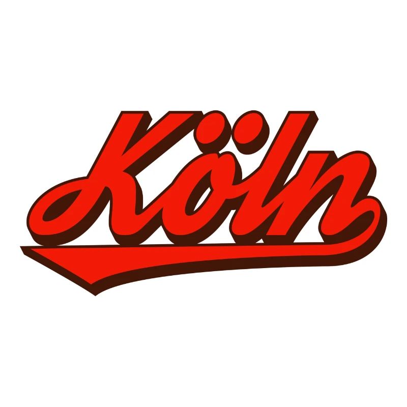 Logo rétro Script de Cologne Rouge