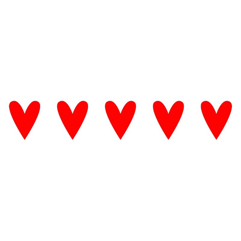 Passionate red hearts in unique pattern
