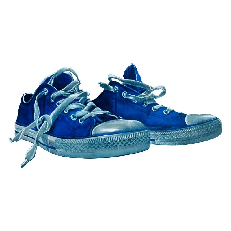 Blue sneaker print
