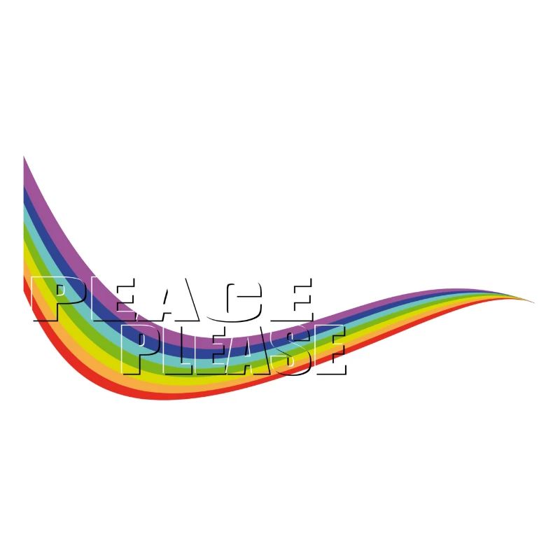 RAINBOW PEACE PLEASE transparent Typo