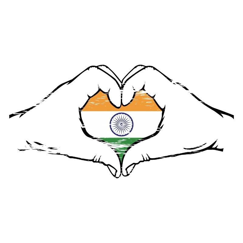 Drapeau de l’Inde en forme de coeur utilisé