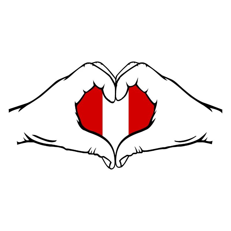 Peru Flagge Herzform