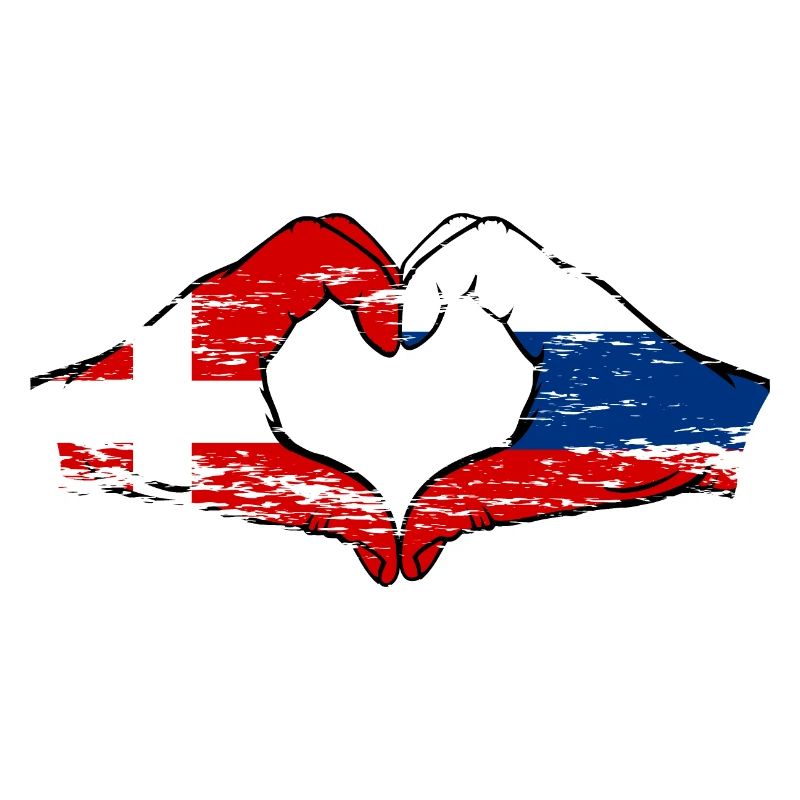 Danemark Russie forme de coeur avec les mains utilisées