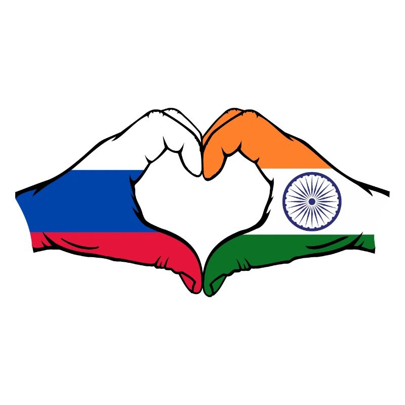 Russie Inde mains en forme de cœur