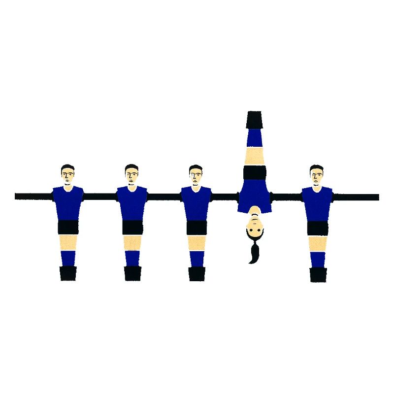 Stilisierte blaue Figuren