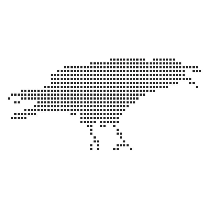 Silhouette Punt Pixel Corbeau