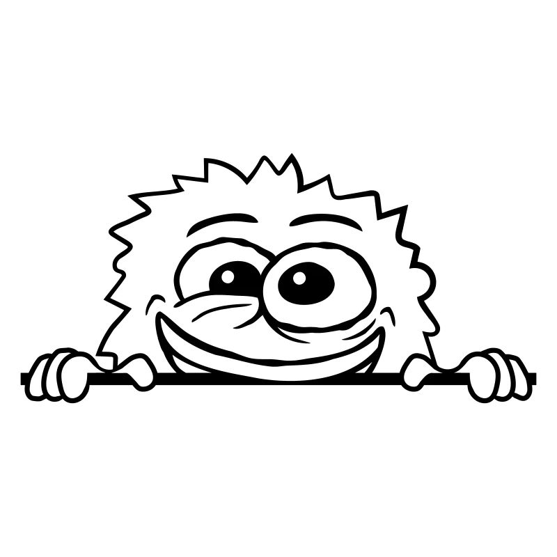 Wahnsinniges Monster hinter Mauer