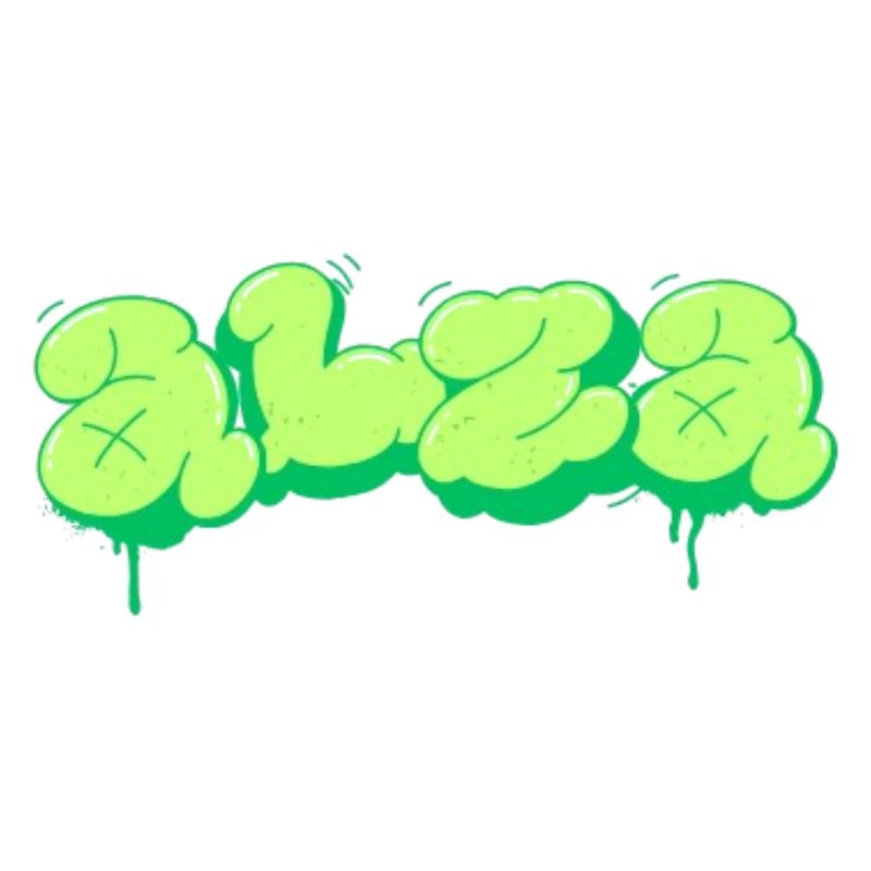 Hellgrünes Design im Graffiti-Stil