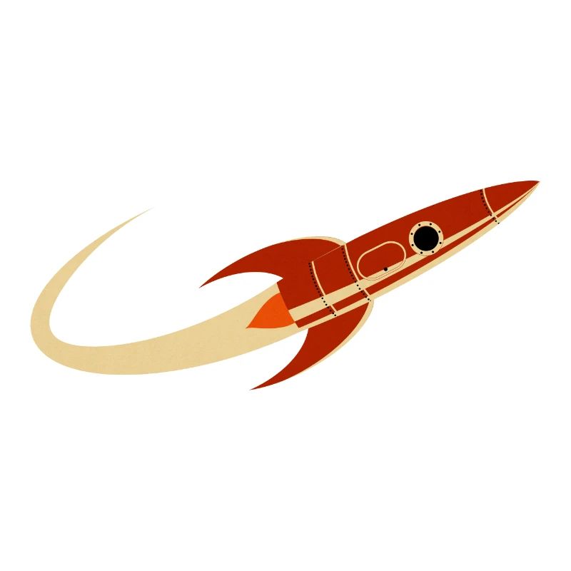 Fusée spatiale rouge