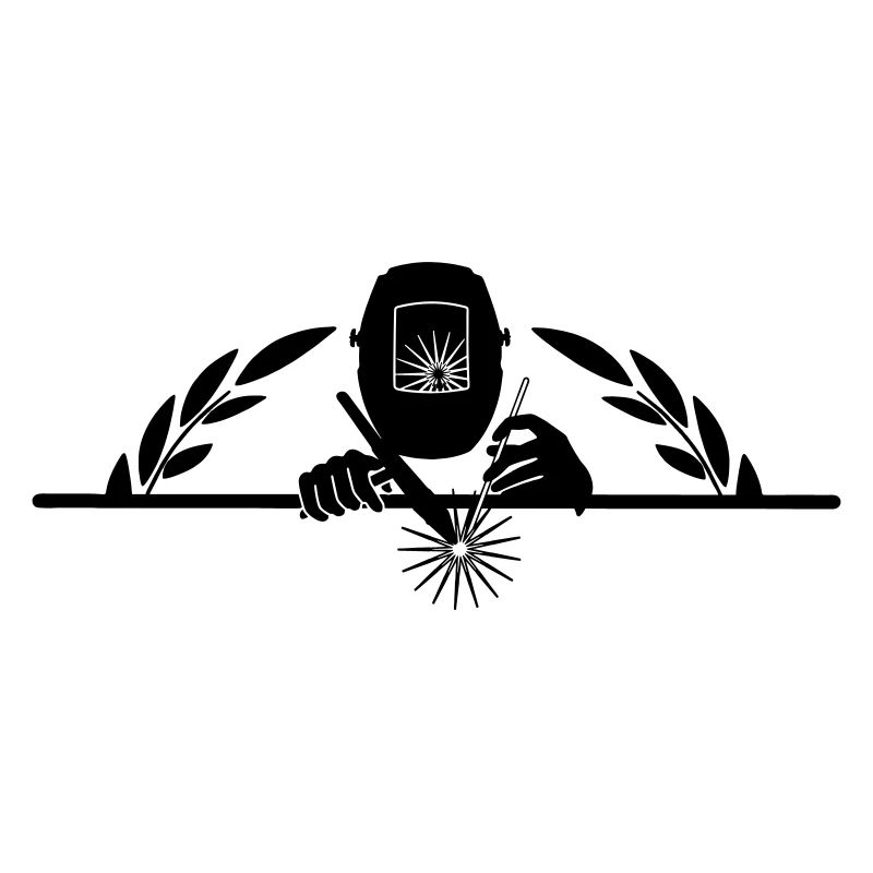 Welder logo transparent with half laurel wreath