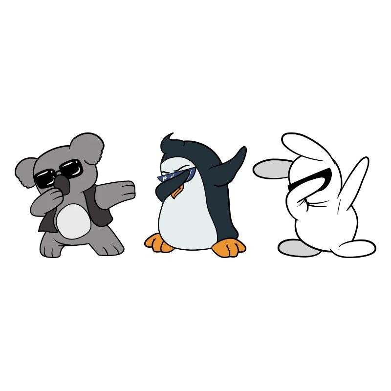 Dabbing Dab Koala Bear Penguin Rabbit Bunny