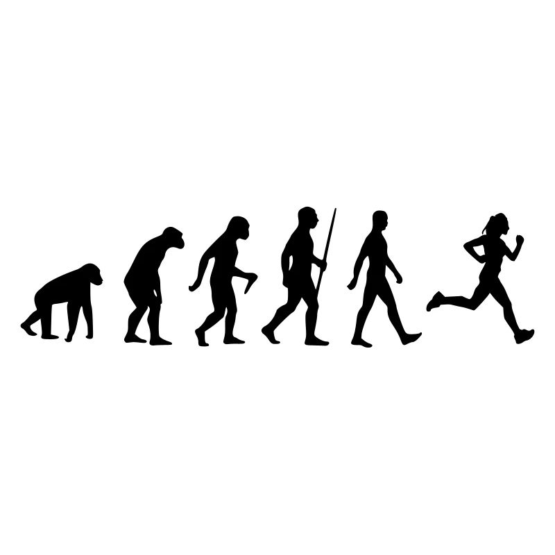 Evolution Mensch Affe Joggen Jogger Laufen Sport