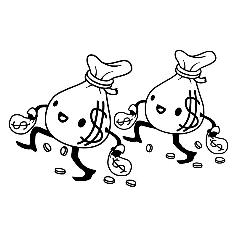 Équipe 2 sacs d’argent de marche