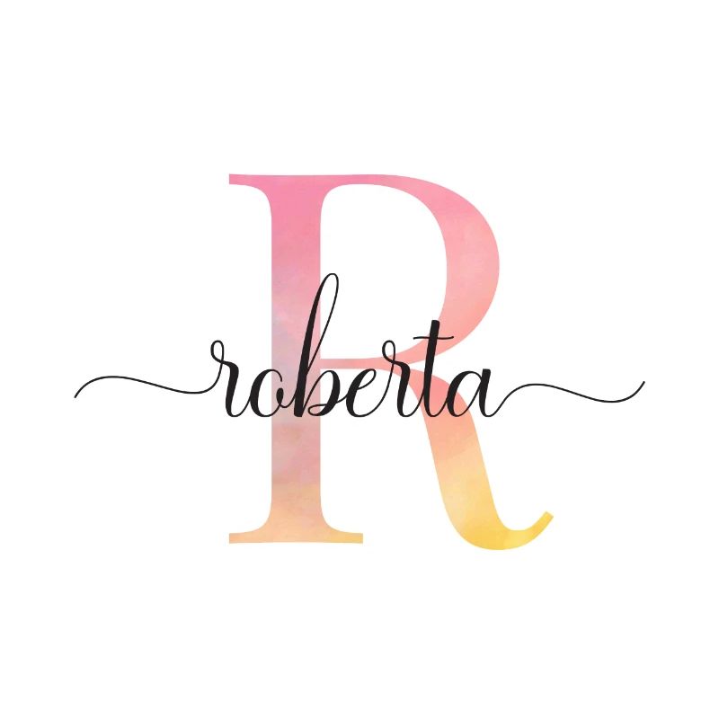 L | Monogramme | Nom | Roberta |Aquarelle