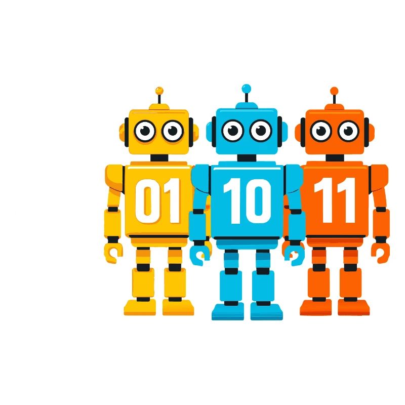 Robot 01 10 11 – Conception Sci-Fi Binaire