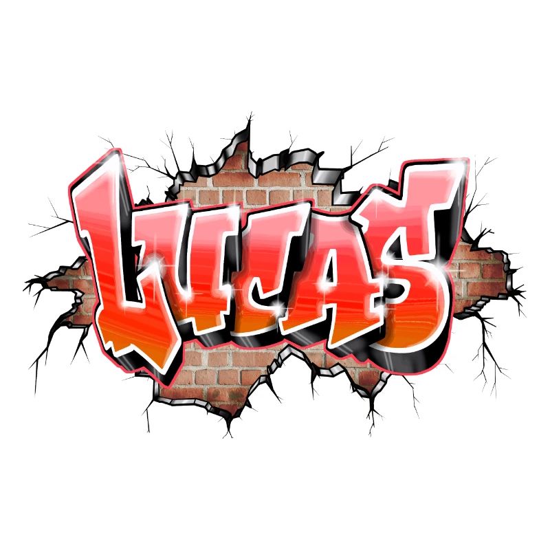 Lucas graffiti name red