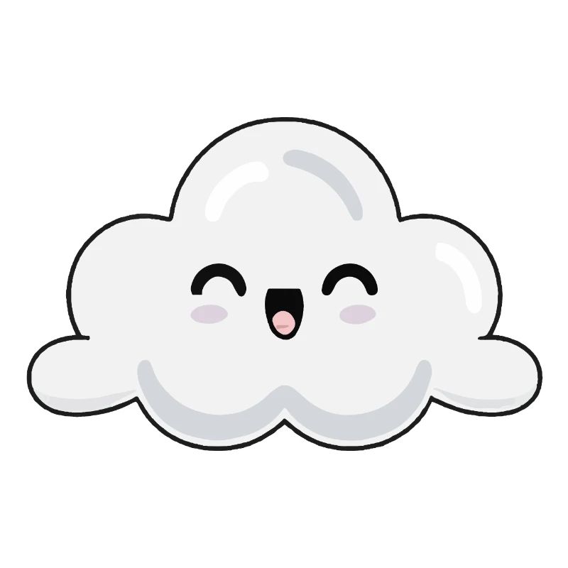 Sweet cloud with face Sweet cloud vector