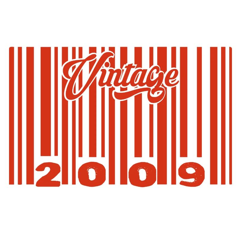 vintage 2009 né en 2009 16 ans bar code anniversai