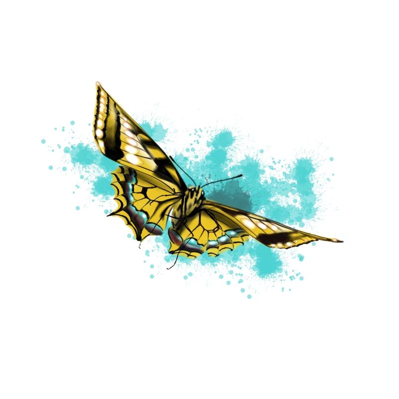 Éclaboussure de papillon jaune