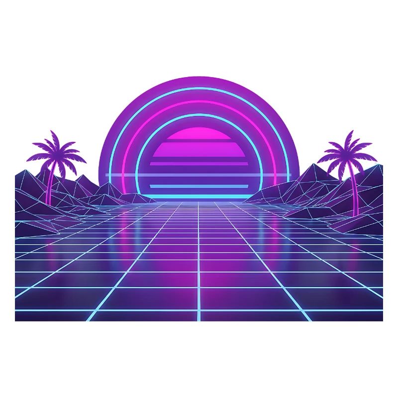 Motif néon Retro Synthwave Couchant