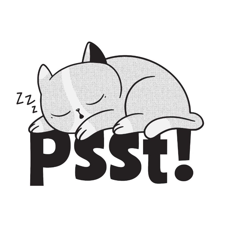 Psst! Lazy cat is sleeping