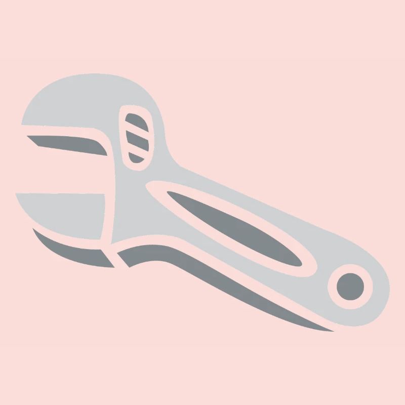 Comic Wrench Tool Illustration