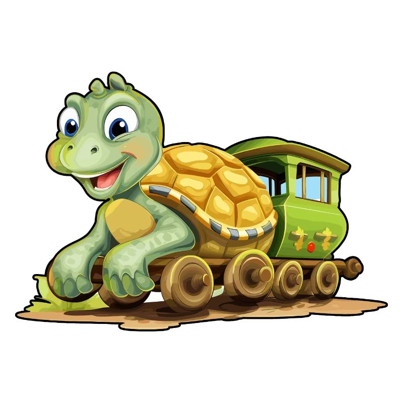 Schildkröte Eisenbahn Schildkröte fährt Eisenbahn