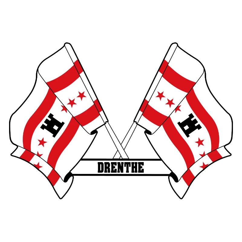 Deux drapeaux texte DRENTHE