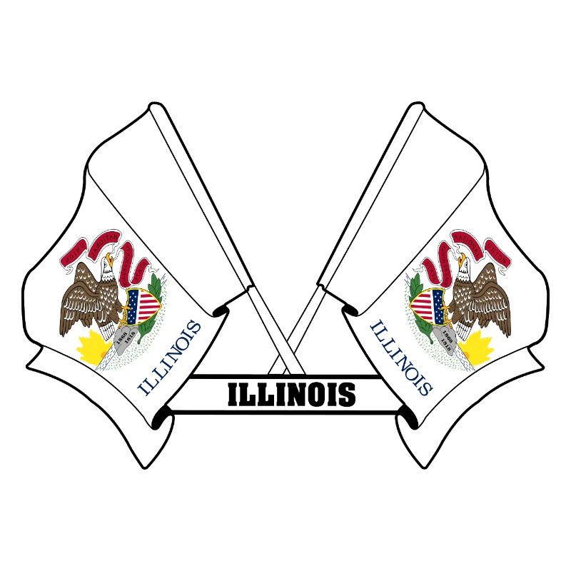 Deux drapeaux texte ILLINOIS