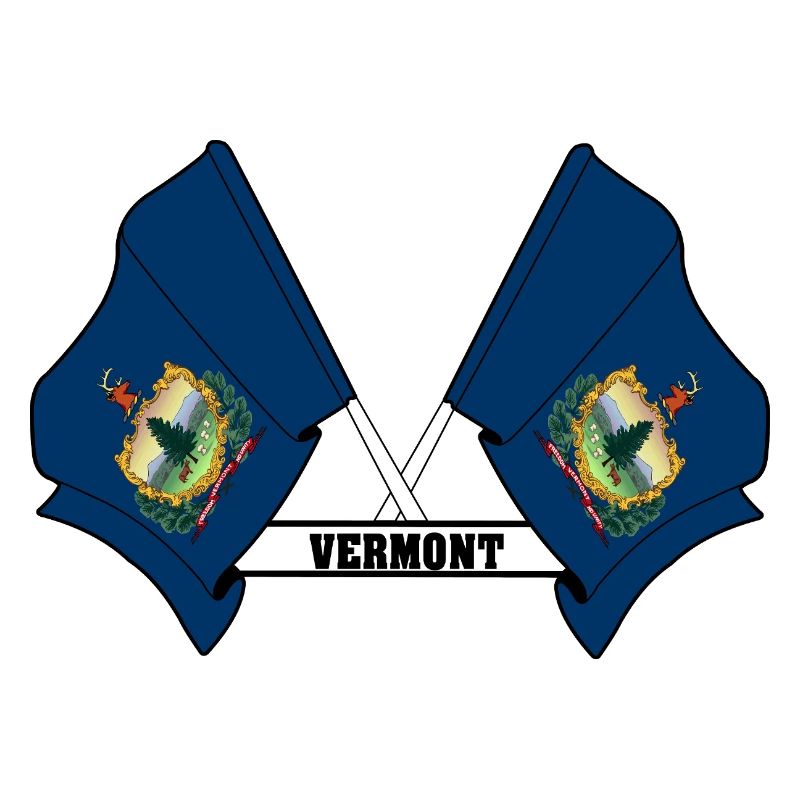Deux drapeaux texte VERMONT