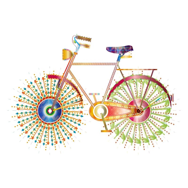 Colourfully decorated bicycle – creative & extraordinary