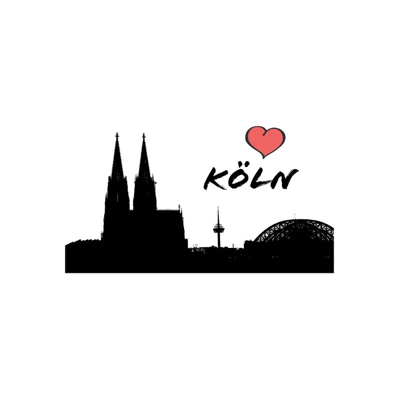 Ich liebe Köln - Silhouette Kölner Dom - Heimat