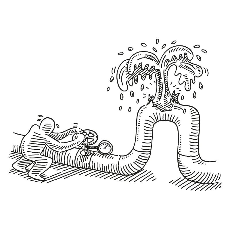 Technician Pipeline Problem Oil Leak Drawing