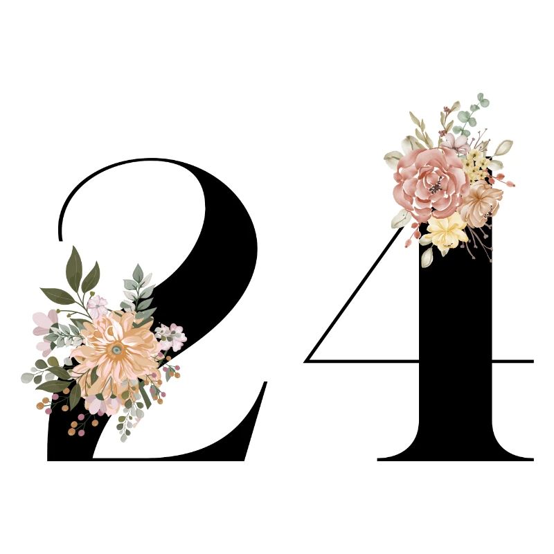 24e anniversaire fleuris (Cadeau de 24 ans)