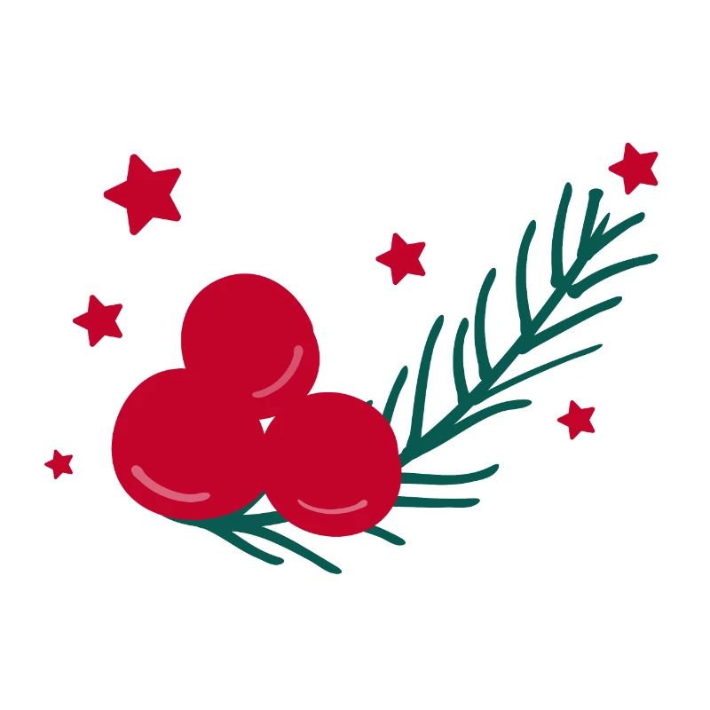 Weihnachts-Stechpalmenblatt mit Beeren