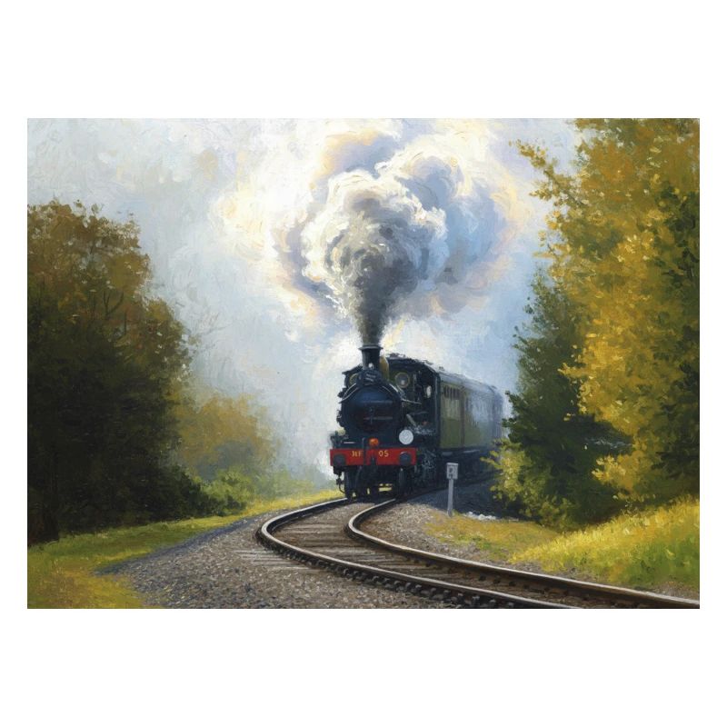 Herbstliche Dampfeisenbahn im Wald