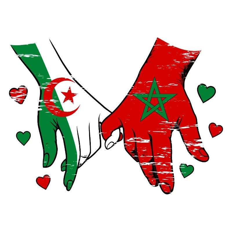 Prise de main du drapeau Algérie Maroc